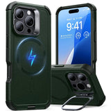 Husa pentru iPhone 16 Pro Max, ESR Cyber Armor Kickstand, gri