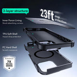 Husa pentru iPhone 16 Pro, ESR Cyber Armor Kickstand, gri