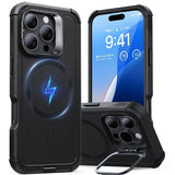 Husa pentru iPhone 16 Pro, ESR Cyber Armor Kickstand, gri