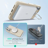 Husa pentru iPhone 16 Plus, ESR Cloud Soft HaloLock Kickstand, crem