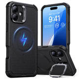 Husa pentru iPhone 16 Plus, ESR Cyber Armor Kickstand, negru