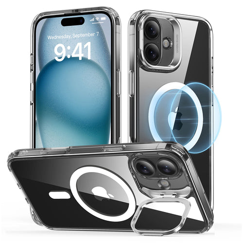 Husa pentru iPhone 16, ESR Classic Hybrid HaloLock Kickstand, transparenta