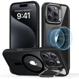 Husa pentru iPhone 16 Pro, ESR Classic Hybrid HaloLock Kickstand, negru/transparenta