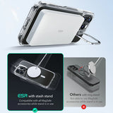Husa pentru iPhone 16 Pro, ESR Classic Hybrid HaloLock Kickstand, negru/transparenta
