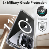 Husa pentru iPhone 16 Pro, ESR Classic Hybrid HaloLock Kickstand, transparenta