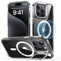 Husa pentru iPhone 16 Pro, ESR Classic Hybrid HaloLock Kickstand, transparenta