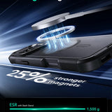 Husa pentru iPhone 16, ESR Cyber Armor Kickstand, albastru