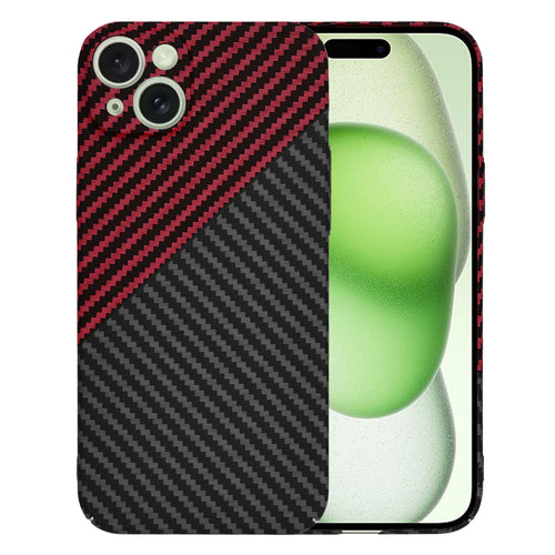 Husa pentru iPhone 15 Plus, Techsuit Carbonite FiberShell, rosu inchis