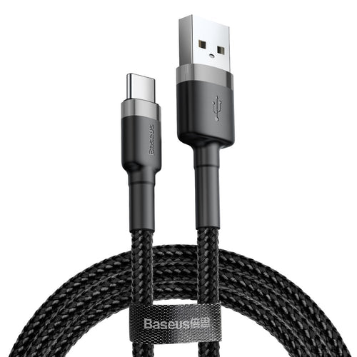 Cablu Baseus de date Cafule (Catklf-UG1), USB to Type-C, 2A, 3m, negru;gri