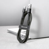 Cablu Baseus de date Cafule (Catklf-UG1), USB to Type-C, 2A, 3m, negru;gri