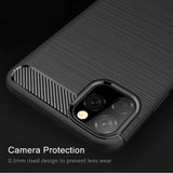 Husa pentru iPhone 11 Pro Max, Techsuit Carbon Silicone, albastru