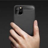 Husa pentru iPhone 11 Pro Max, Techsuit Carbon Silicone, albastru