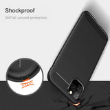 Husa pentru iPhone 11 Pro Max, Techsuit Carbon Silicone, albastru