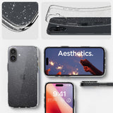 Husa pentru iPhone 16, Spigen Liquid Crystal Glitter (ACS08192), transparenta