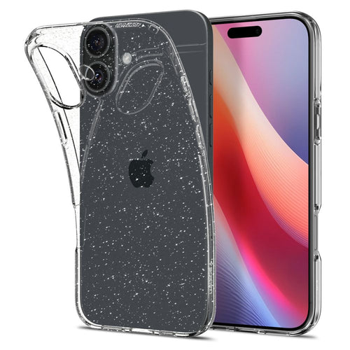 Husa pentru iPhone 16, Spigen Liquid Crystal Glitter (ACS08192), transparenta