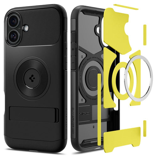 Husa pentru iPhone 16, Spigen Slim Armor MagSafe (ACS08227), negru