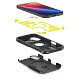 Husa pentru iPhone 16 Plus, Spigen Tough Armor MagSafe (ACS08085), negru