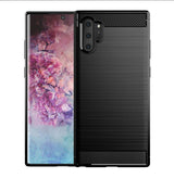 Husa pentru Samsung Galaxy Note 10 Plus, Techsuit Carbon Silicone, negru