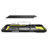 Husa pentru iPhone 16 Plus, Spigen Rugged Armor MagSafe (ACS08087), negru