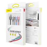 Cablu Baseus de date 4in1 (CA1T4-B01), USB to Lightning, 2 x Type-C, Micro-USB, 3.5A, 1.2m, negru;multicolor