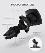 Suport auto Ringke , Power Indicator Design pentru Grila ventilatie, negru