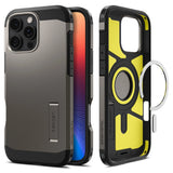 Husa pentru iPhone 16 Pro, Spigen Tough Armor MagSafe (ACS08145), cenusiu