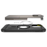 Husa pentru iPhone 16 Pro Max, Spigen Tough Armor MagSafe (ACS08012), cenusiu