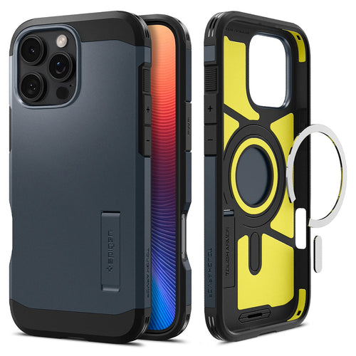Husa pentru iPhone 16 Pro Max, Spigen Tough Armor MagSafe (ACS08014), albastru