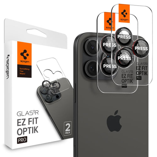 Folie de protectie pentru iPhone 14 Pro, Spigen (2 pack) Optik.tR EZ Fit Pro Camera Glass (AGL05217)