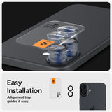 Folie de protectie pentru iPhone 16, Spigen (2 pack) Optik.tR EZ Fit Pro Camera Glass (AGL07921)