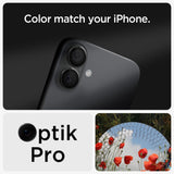 Folie de protectie pentru iPhone 16, Spigen (2 pack) Optik.tR EZ Fit Pro Camera Glass (AGL07921)