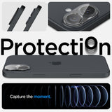 Folie de protectie pentru iPhone 16, Spigen (2 pack) Optik.tR Camera Glass (AGL07923)