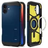 Husa pentru iPhone 16, Spigen Tough Armor MagSafe (ACS08217), bleu