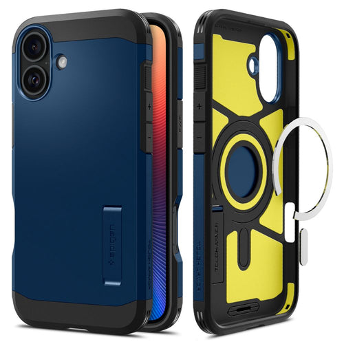 Husa pentru iPhone 16, Spigen Tough Armor MagSafe (ACS08217), bleu