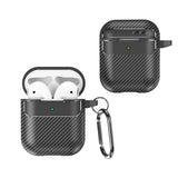 Husa casti pentru AirPods 1/2, Techsuit Carbonfiber, negru