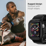 Curea pentru Apple Watch 6 44mm, Spigen Rugged Armor Pro (062CS25324), negru