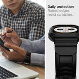 Curea pentru Apple Watch 6 44mm, Spigen Rugged Armor Pro (062CS25324), negru
