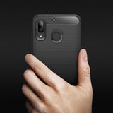 Husa pentru Samsung Galaxy A40, Techsuit Carbon Silicone, negru