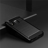 Husa pentru Samsung Galaxy A40, Techsuit Carbon Silicone, negru
