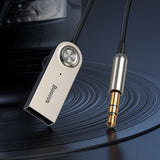 Adaptor Baseus Wireless Audio Receiver BA01 (CABA01-01), Jack 3.5mm to Car Auxiliary, USB, Bluetooth 5.0, Zinc Alloy