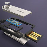 Adaptor Baseus Wireless Audio Receiver BA01 (CABA01-01), Jack 3.5mm to Car Auxiliary, USB, Bluetooth 5.0, Zinc Alloy