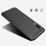 Husa pentru Samsung Galaxy A70, Techsuit Carbon Silicone, negru