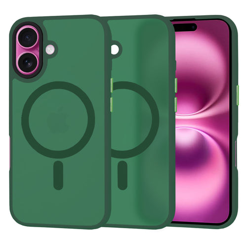 Husa pentru iPhone 16 Plus, Techsuit HaloFrost MagSafe Series, verde inchis