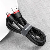 Cablu Baseus de date Cafule (Camklf-C91), USB to Micro-USB, 1.5A, 2m, negru;rosu