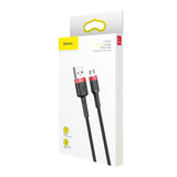 Cablu Baseus de date Cafule (Camklf-C91), USB to Micro-USB, 1.5A, 2m, negru;rosu