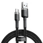 Cablu Baseus de date Cafule (Catklf-CG1), USB to Type-C, 2A, 2M, negru;gri