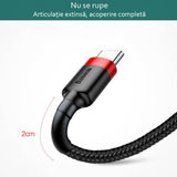 Cablu Baseus de date Cafule (Catklf-CG1), USB to Type-C, 2A, 2M, negru;gri