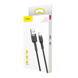 Cablu Baseus de date Cafule (Calklf-CG1), USB to Lightning, 1.5A, 2m, negru;gri