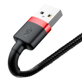 Cablu Baseus de date Cafule (Calklf-C19), USB to Lightning, 1.5A, 2m, negru;rosu