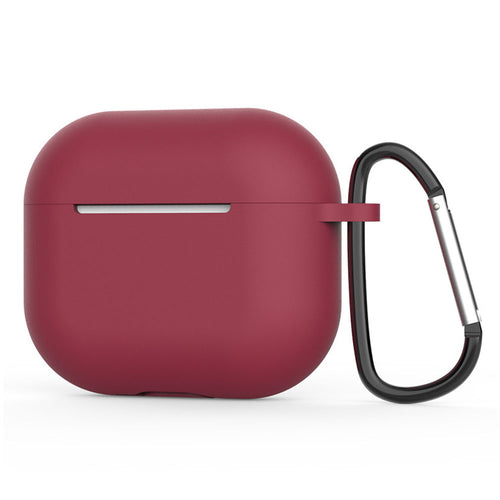 Husa casti pentru AirPods 4, Techsuit Silicone Case Smooth Ultrathin Material Bordeaux